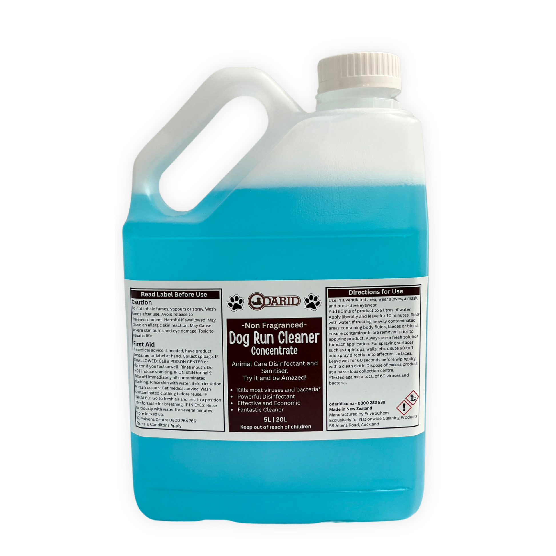 Odarid Dog Run Cleaner Disinfectant Non Fragranced 2 Litre Bottle
