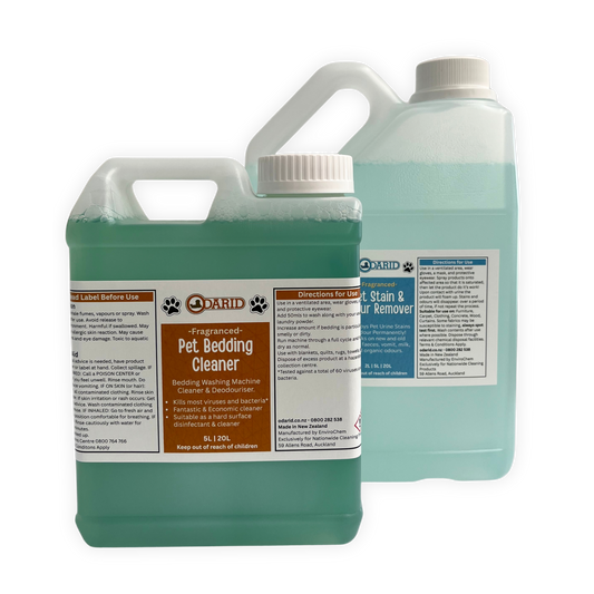 Odarid Pet Stain & Odour Remover Fragranced 2 Litre Bottle & Pet Bedding Cleaner 1 Litre Bottle in a COMBO